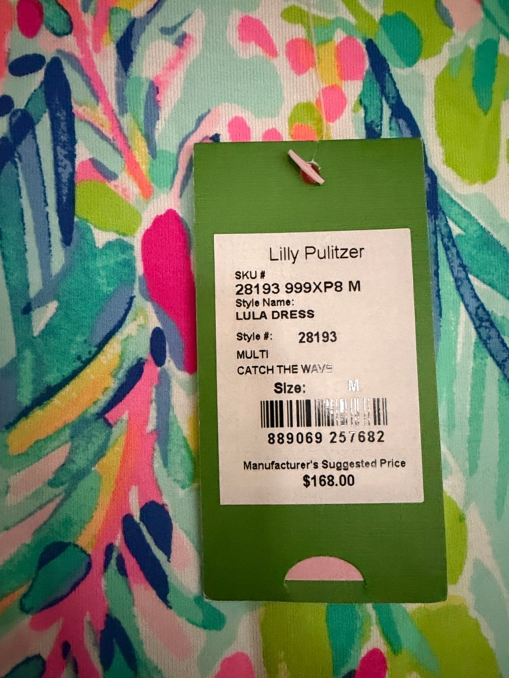 Lilly Pulitzer Watercolor print - Catch the Wave Lula Dress NWT - Picture 2 of 5